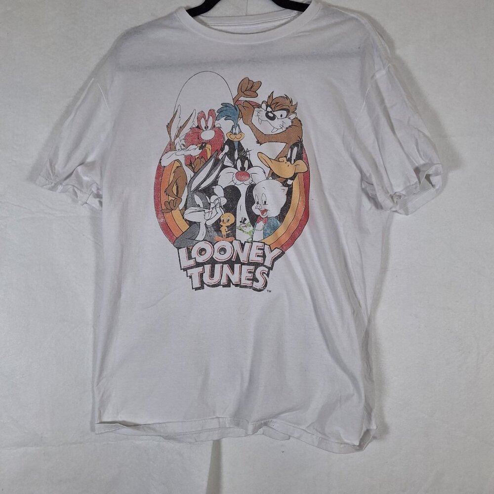 Loony tunes 100% Cotton white tshirt size large